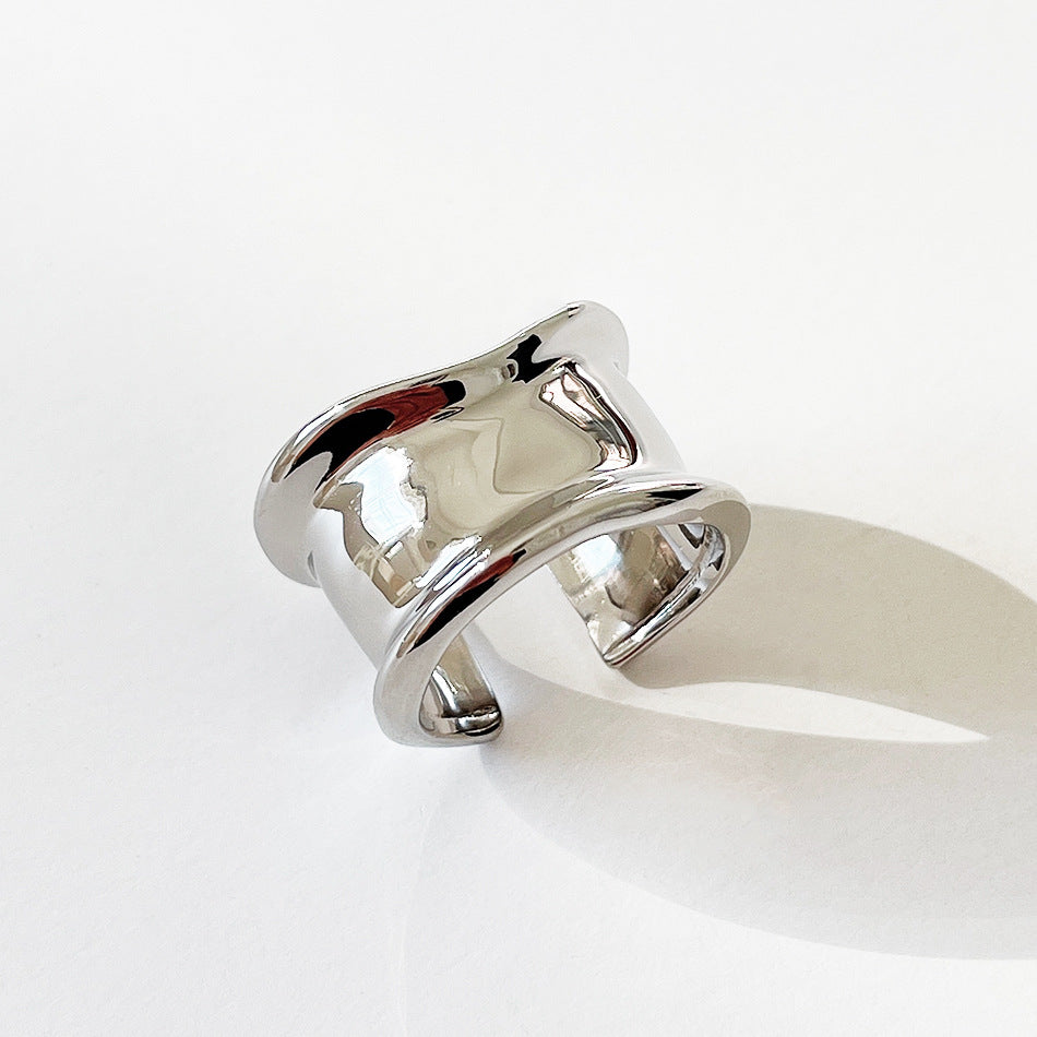 Bague Contour Modernisme 1837 Large Bande S925 Argent
