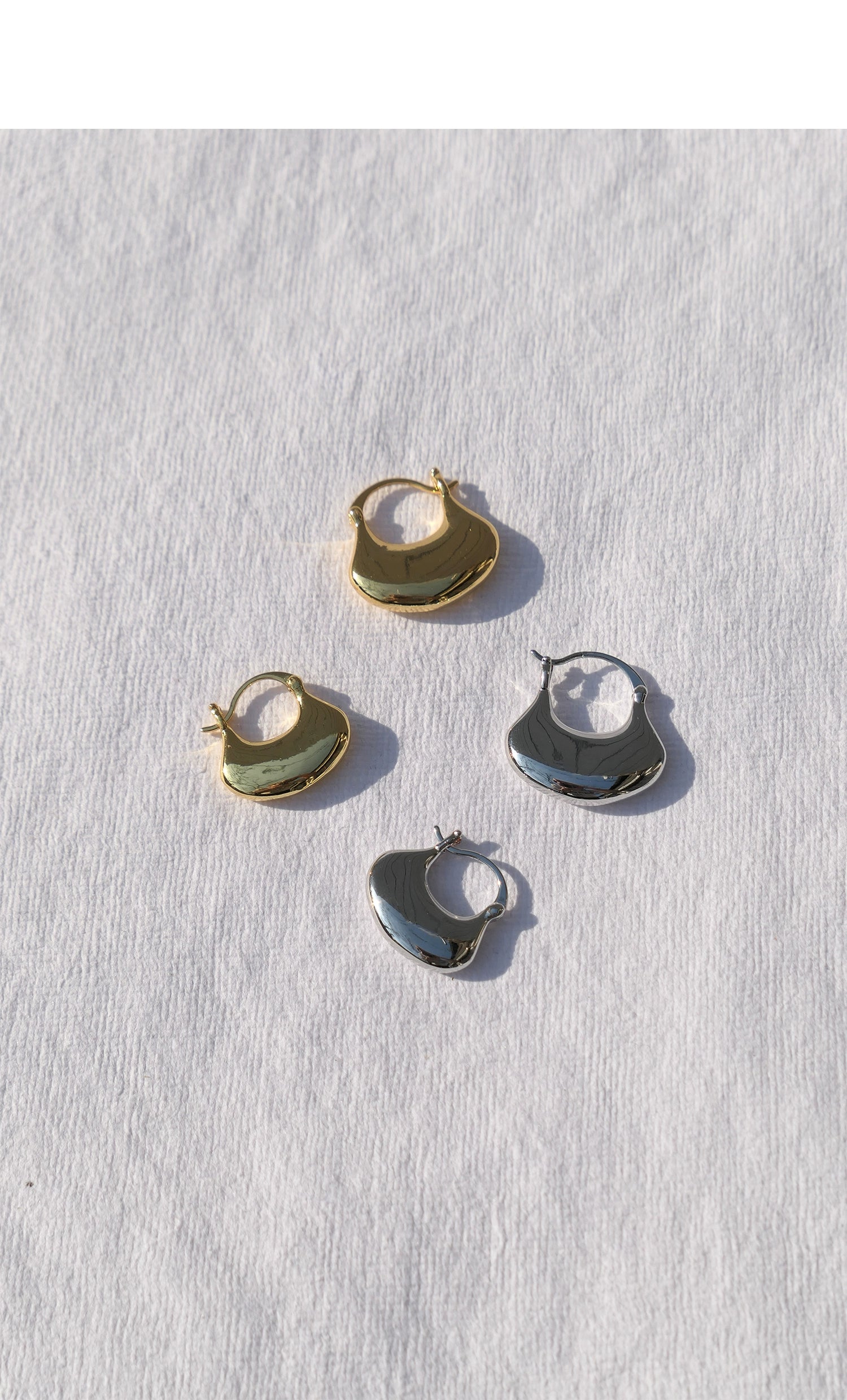 Pendientes Aros Ginkgo Oro y Plata 2 Tamaños