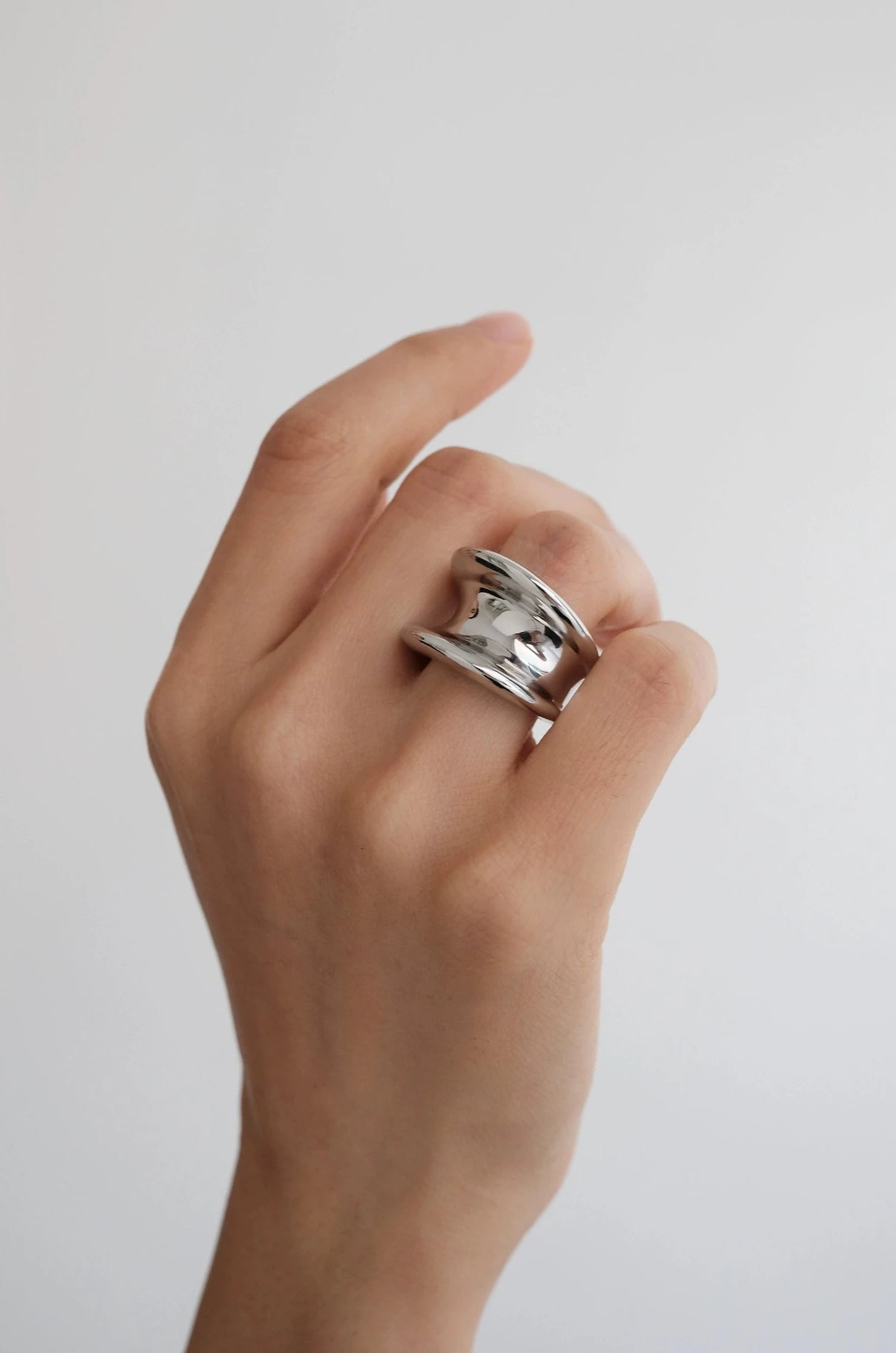 Bague Contour Modernisme 1837 Large Bande S925 Argent