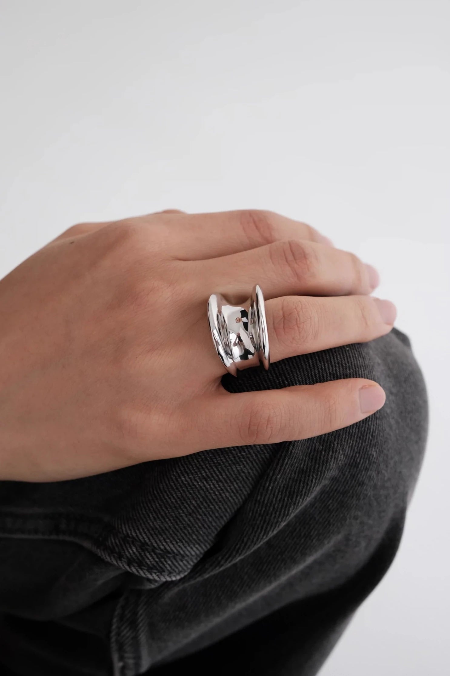 Bague Contour Modernisme 1837 Large Bande S925 Argent