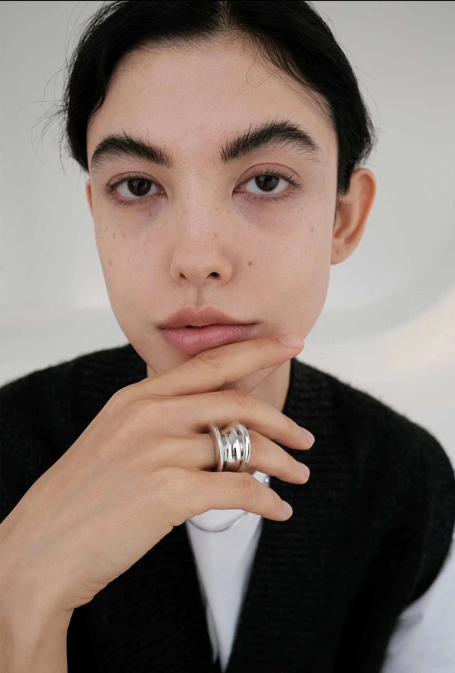 Bague Contour Modernisme 1837 Large Bande S925 Argent