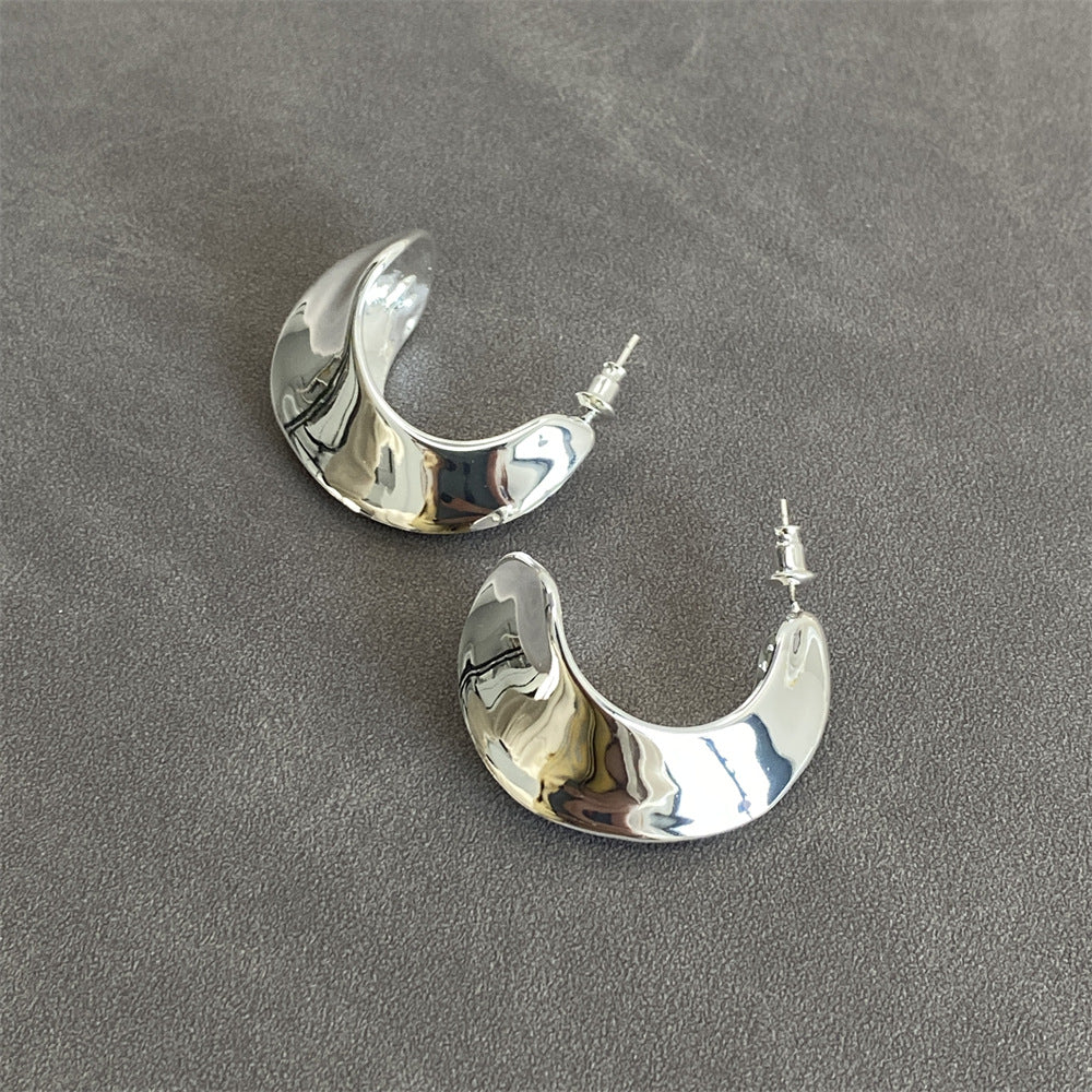 Pendientes Rizados Planos Modernismo Oro