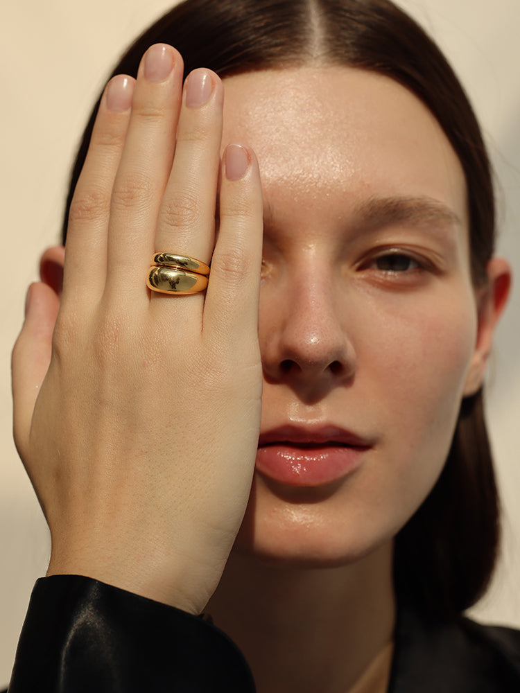 Bague dôme dorée Lana