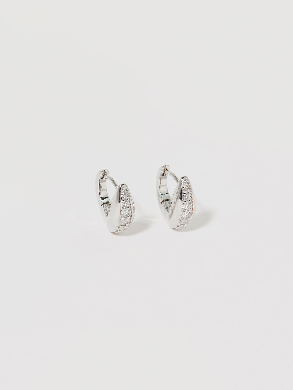 Frida Silver Paved Hoops