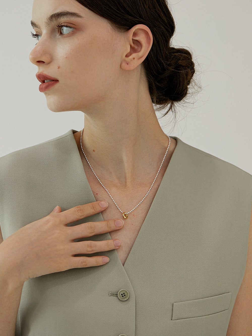 Collar de cadena satélite Maja Duo Tone
