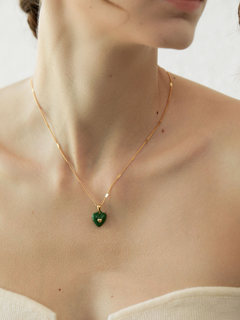 Lunette Green Heart Necklace