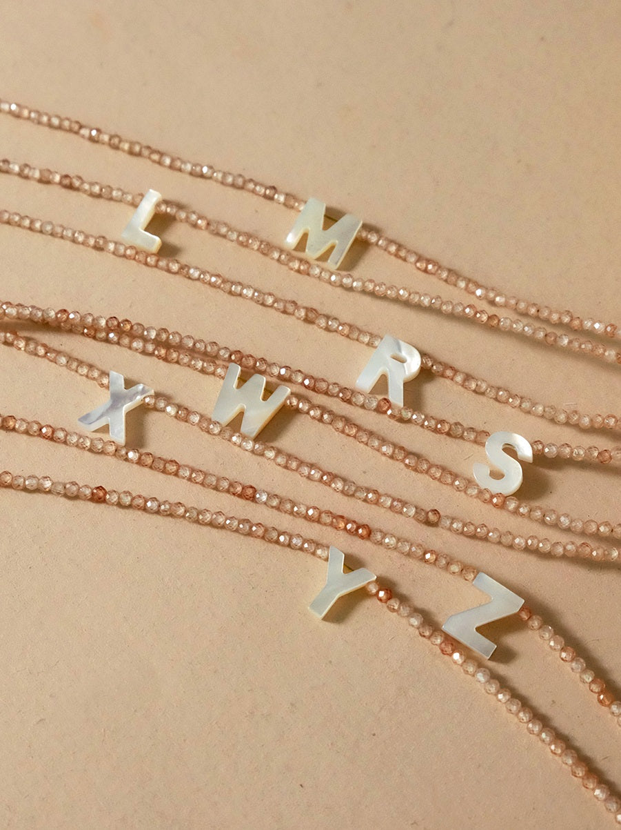 Earth Tone Shimmering Letter Choker