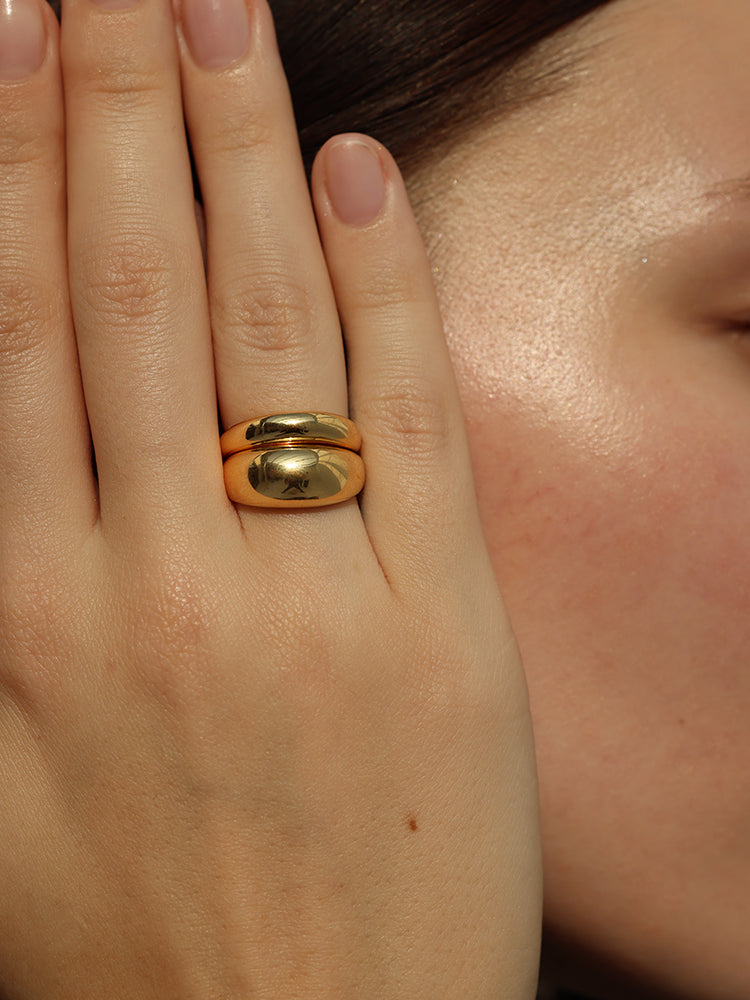 Bague dôme dorée Lana