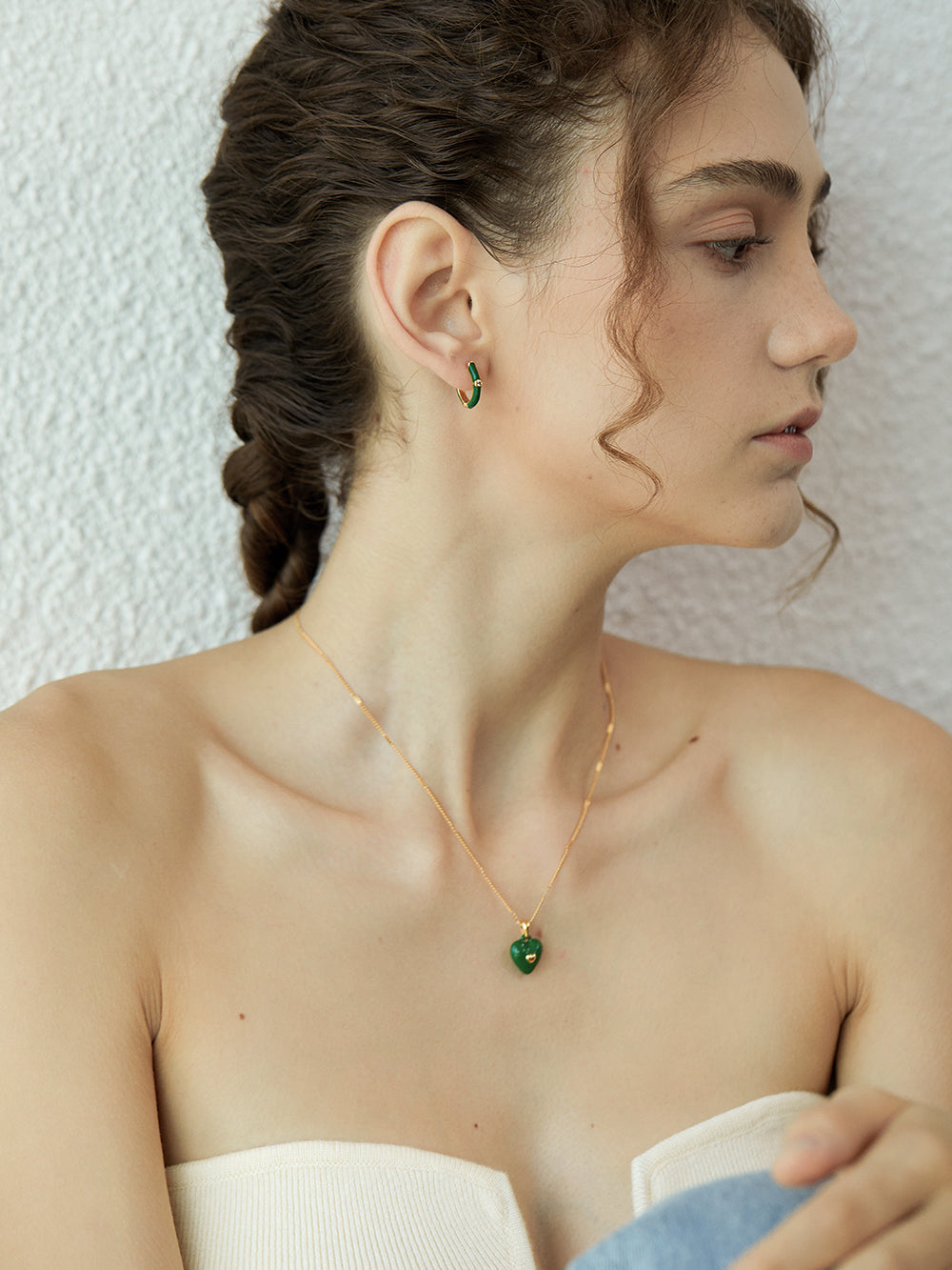 Lunette Green Heart Necklace