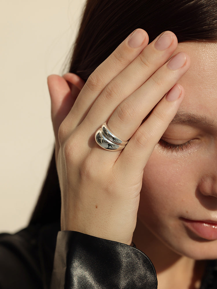 Bague dôme en argent Lana