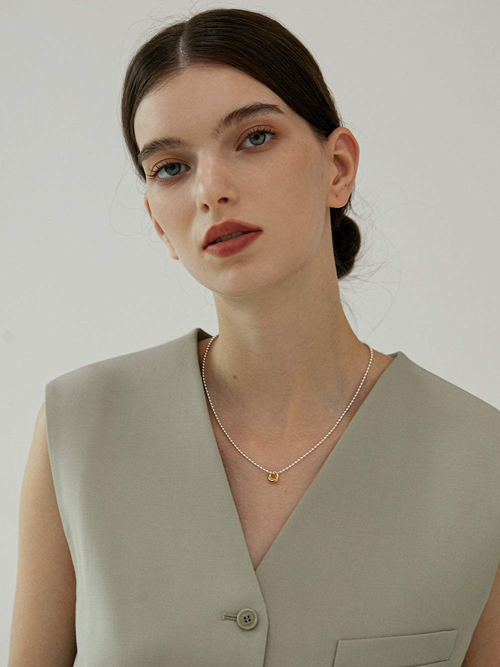 Collar de cadena satélite Maja Duo Tone