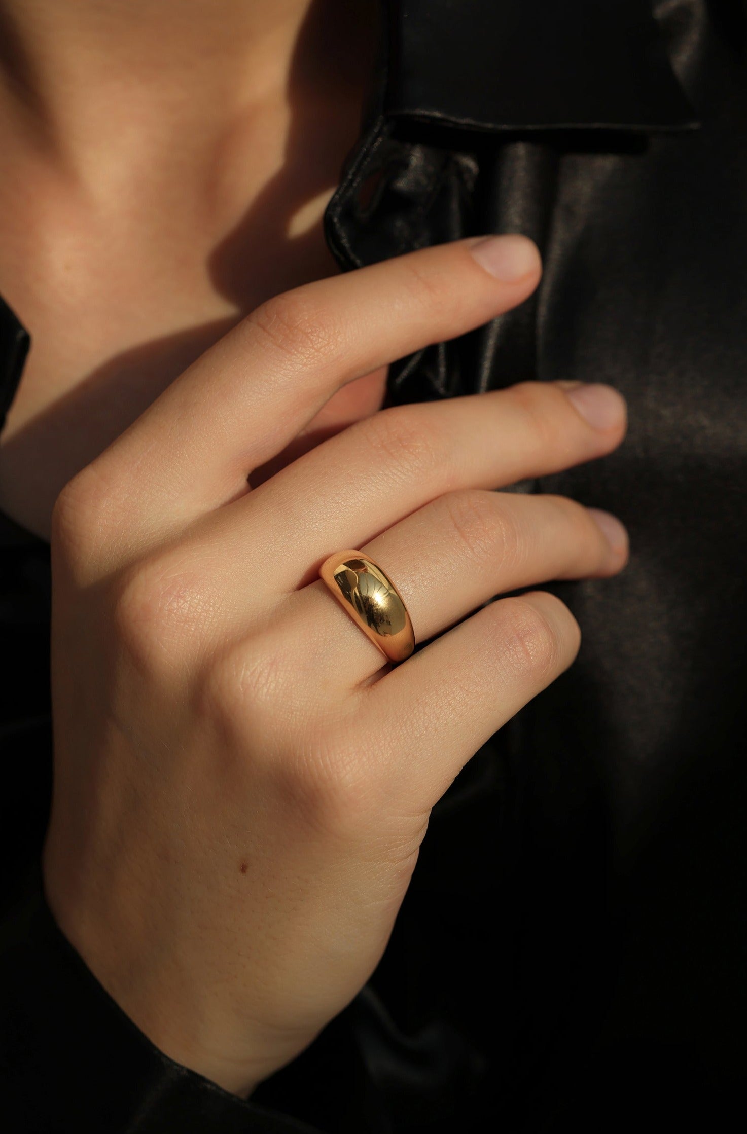 Bague dôme dorée Lana