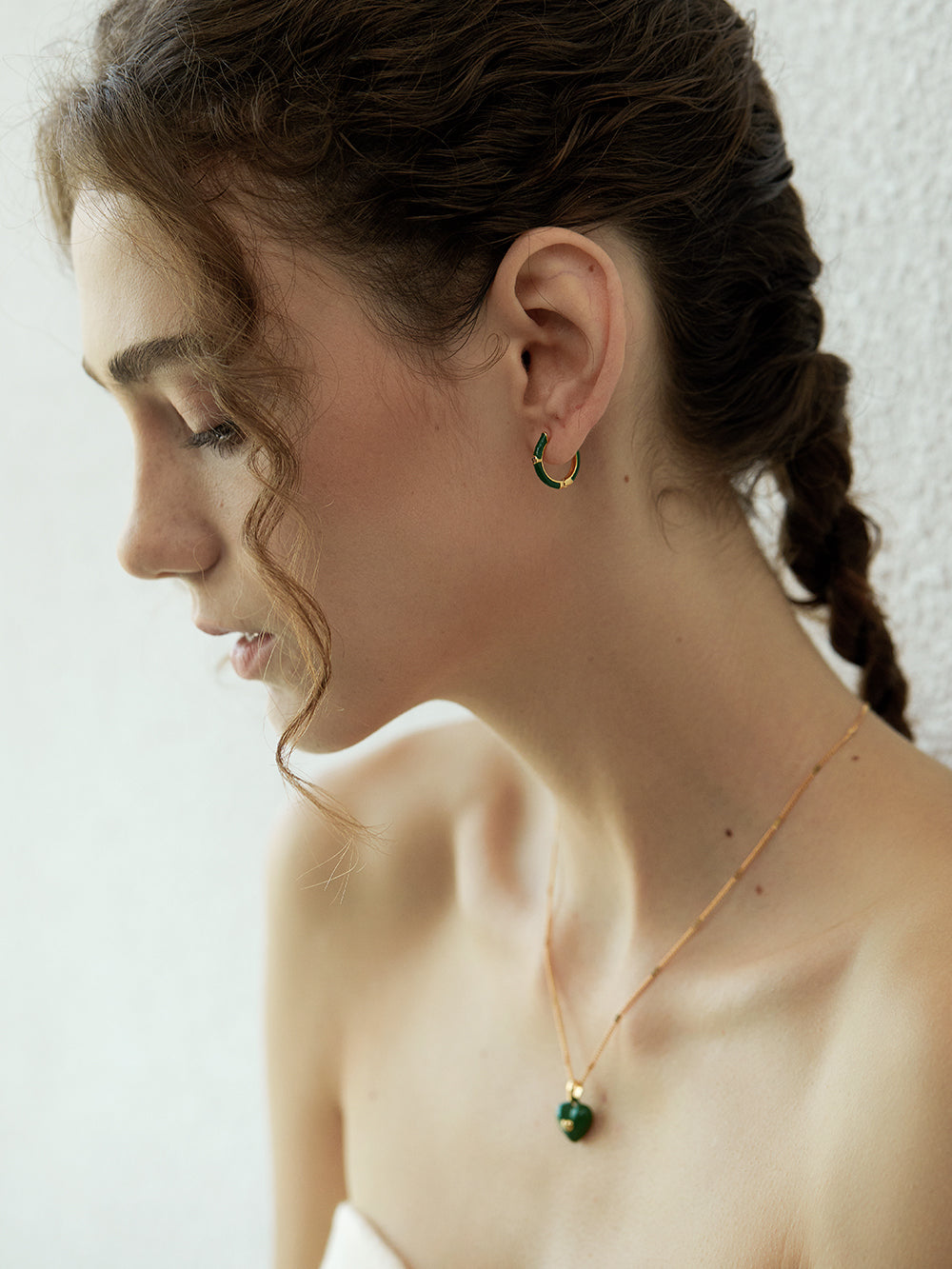 Lunette Green Heart Necklace