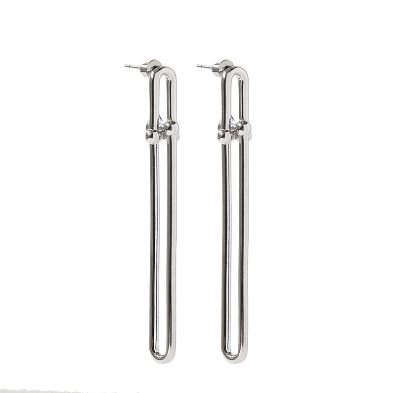 Horseshoe Linked Chain Stud Earrings