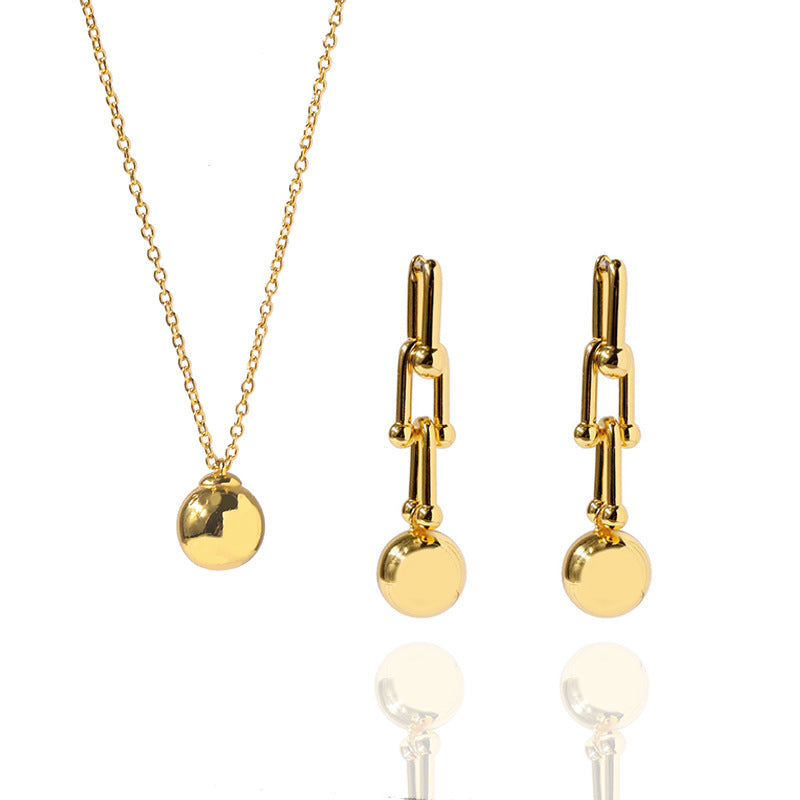 Ginevra Minimalist Sphere Charm Necklace AU750 Gold & Silver
