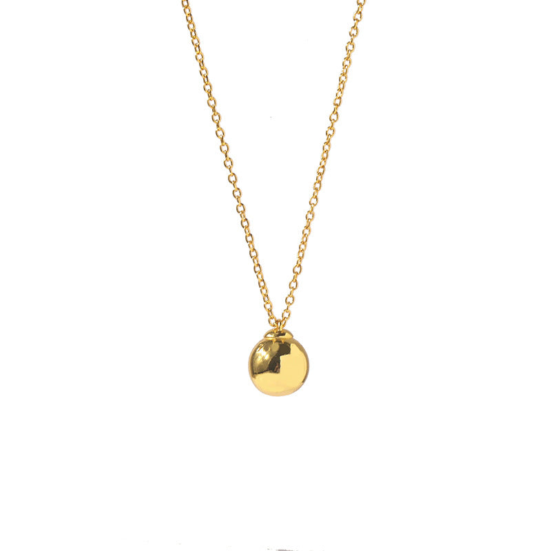 Ginevra Minimalist Sphere Charm Necklace AU750 Gold & Silver