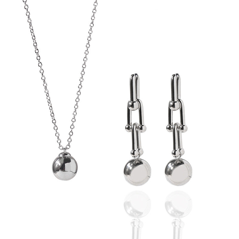 Ginevra Minimalist Sphere Charm Necklace AU750 Gold & Silver