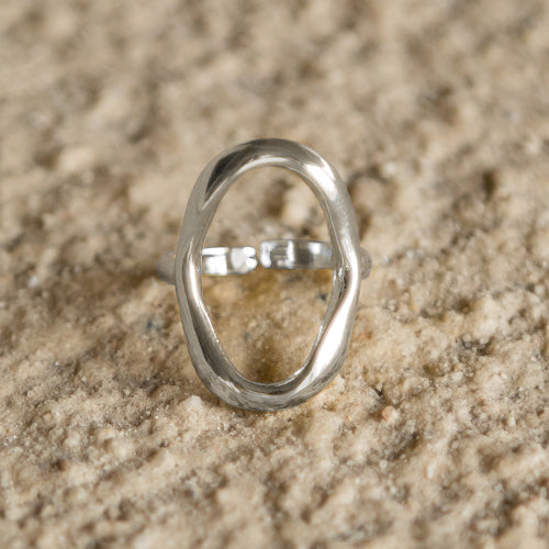 Venus Abstract Oval Open Ring 18K Gold & Silver