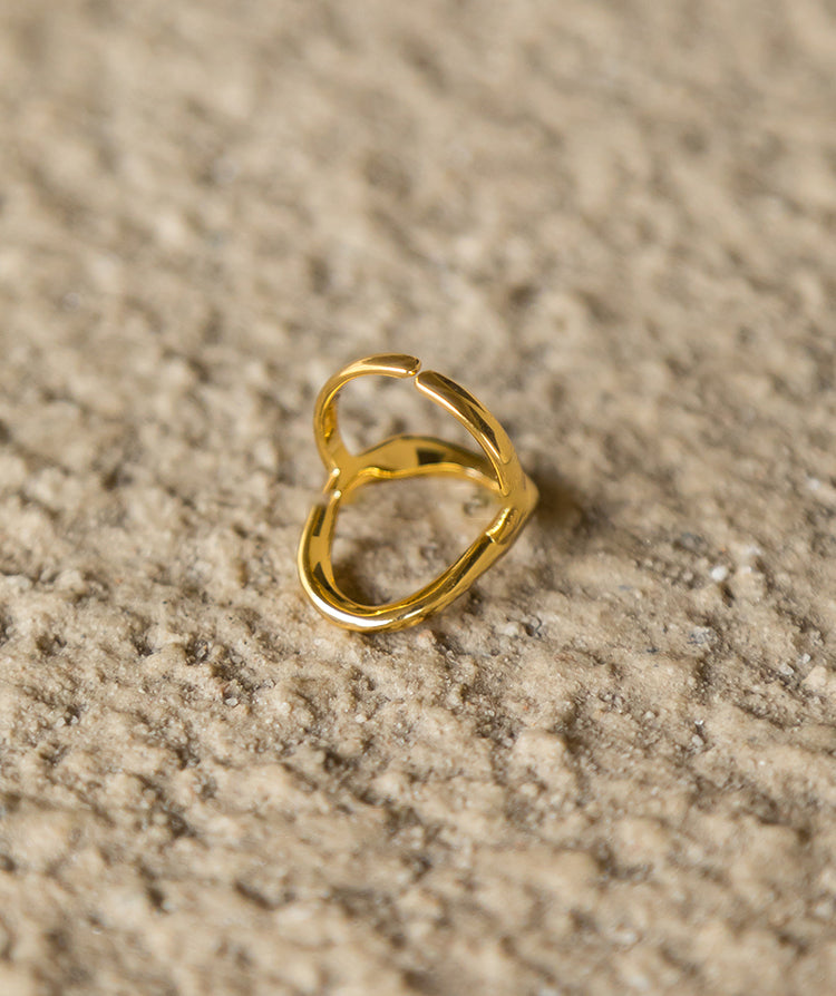 Venus Abstract Oval Open Ring 18K Gold & Silver