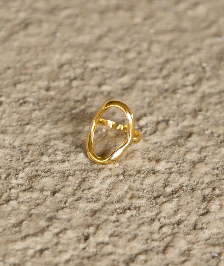 Venus Abstract Oval Open Ring 18K Gold & Silver