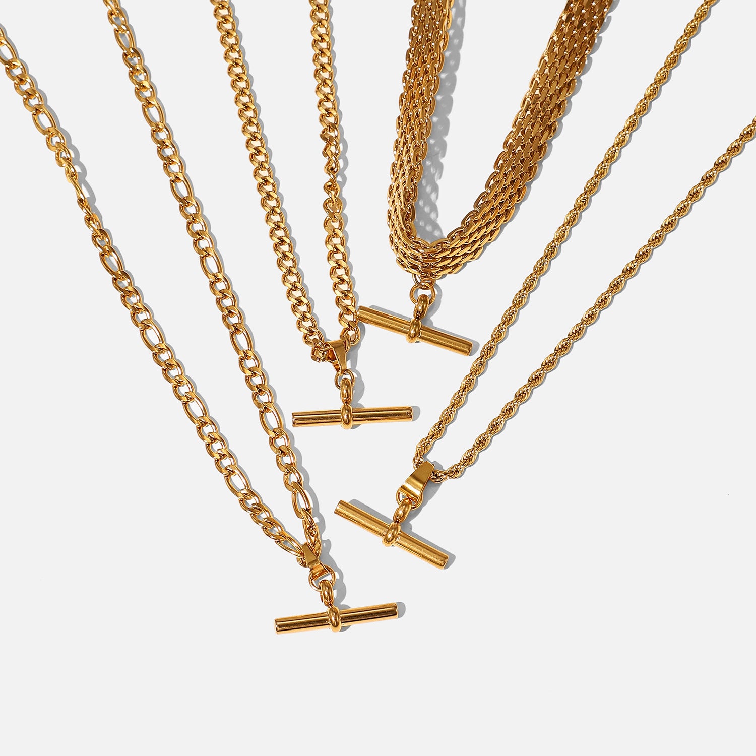 Skinny Bar Chokers Figaro Curb Twisted Rope Flat Chain