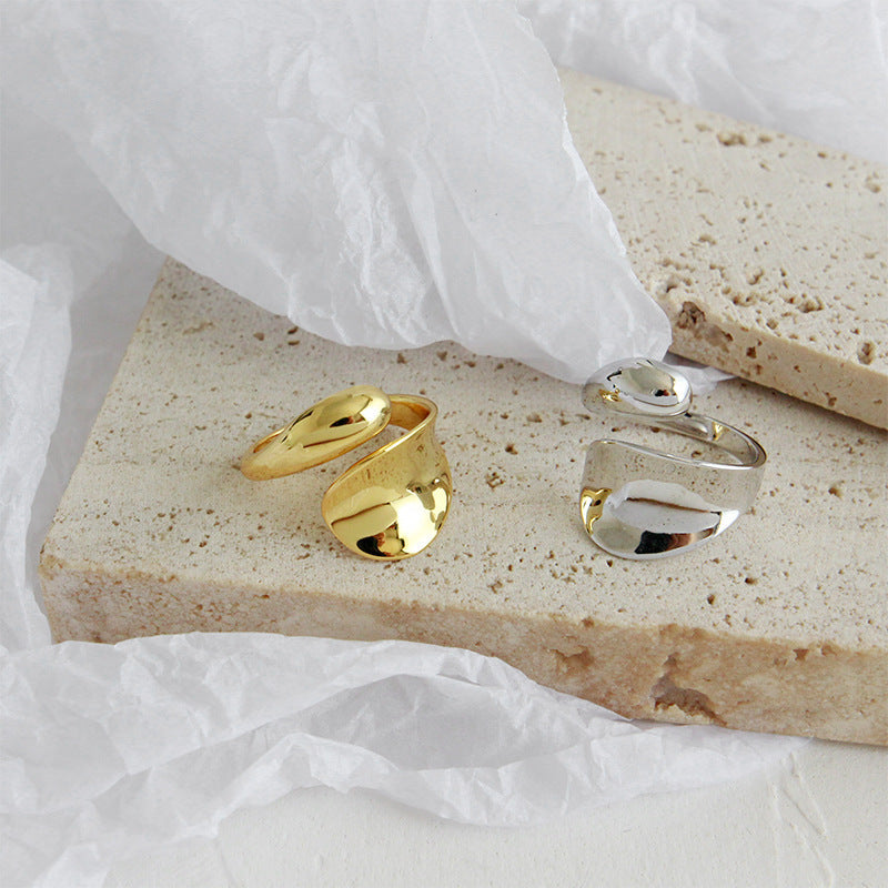 Contempory Ring Gold Wide Band Ring, Artisan Ring, Chunky Ring, Boho Ring, Punk Ring