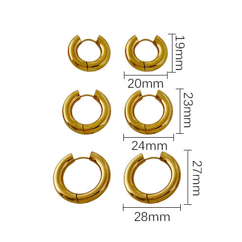 Oval Huggie Hoops Chunk Gold Hoops, Stacking Hoop
