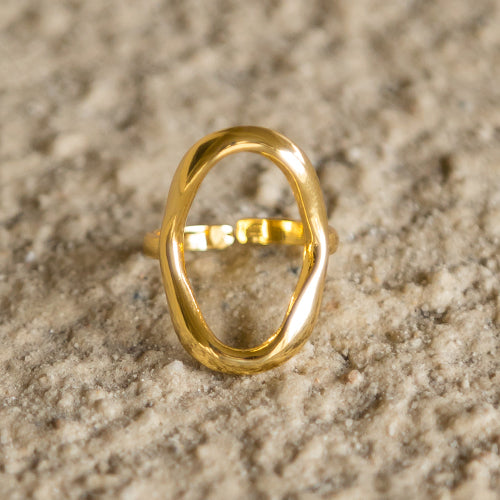 Venus Abstract Oval Open Ring 18K Gold & Silver