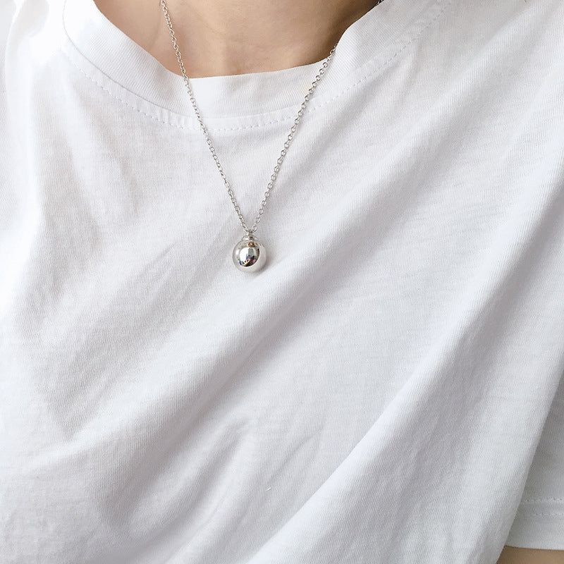 Ginevra Minimalist Sphere Charm Necklace AU750 Gold & Silver