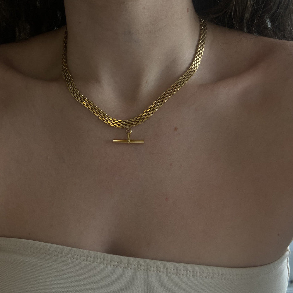 Skinny Bar Chokers Figaro Curb Twisted Rope Flat Chain