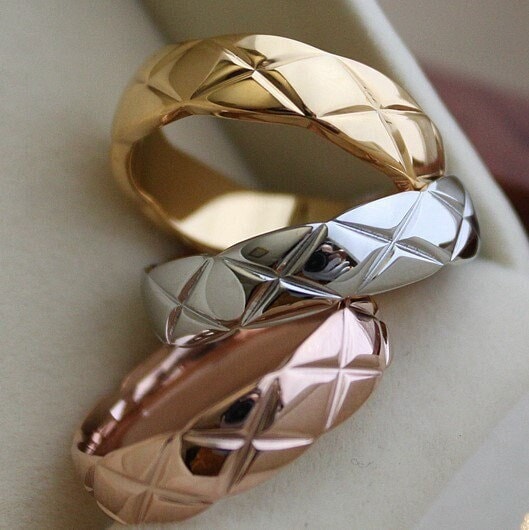Classic Quilted Ring 18K Plain 3mm/6mm/10mm