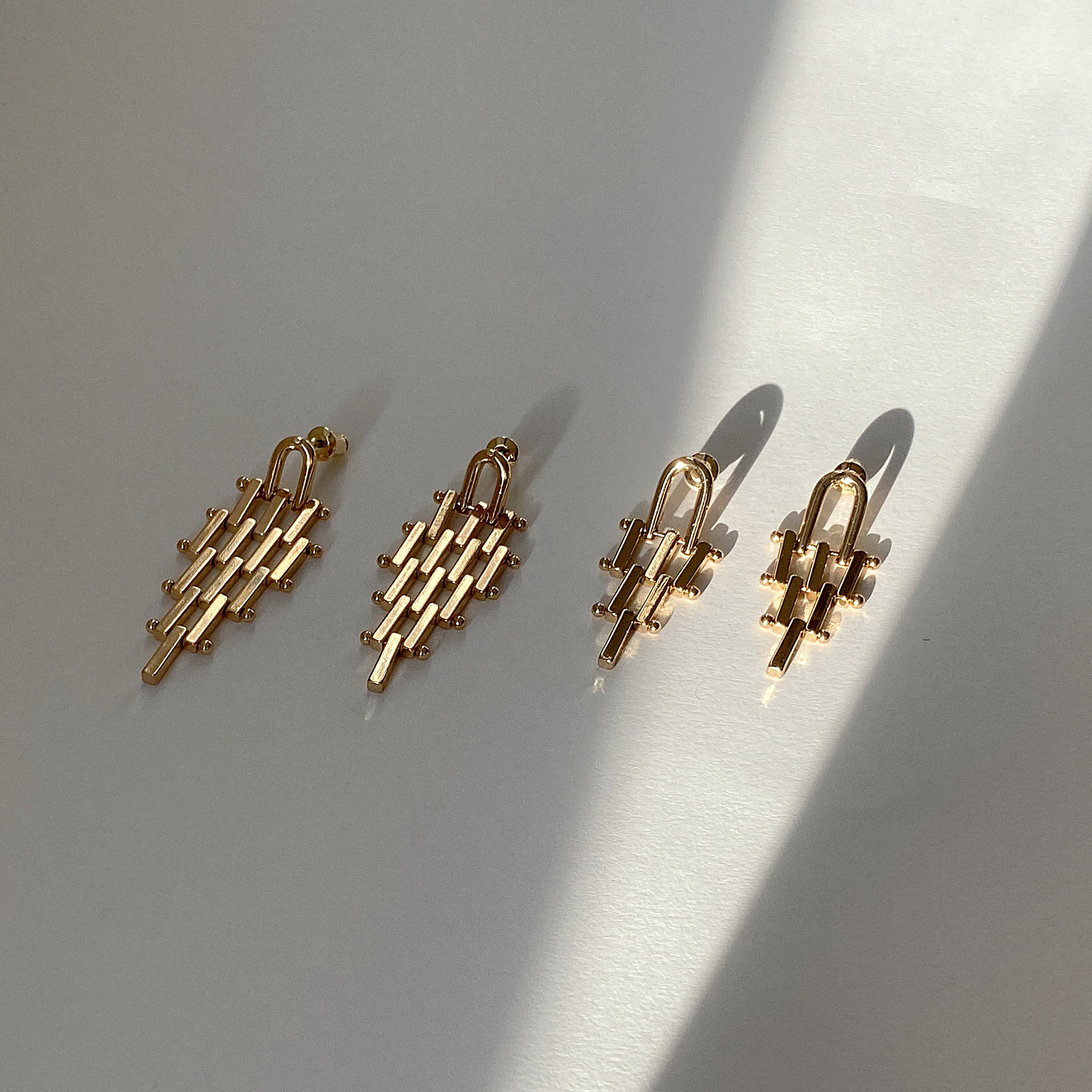 Isotta Mesh Woven Drop Earrings 18K Gold/Silver