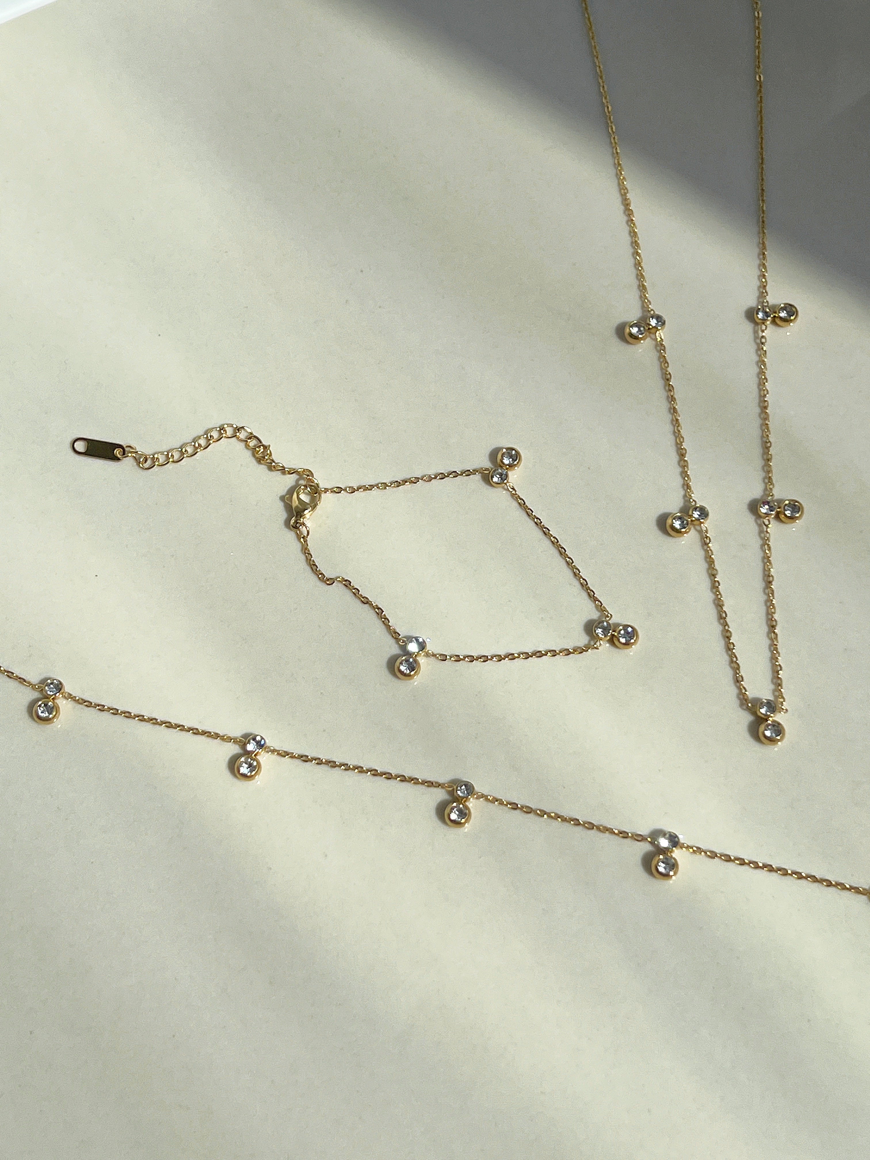 Starry Night Zirconia Necklace & Bracelet 18K Waterproof