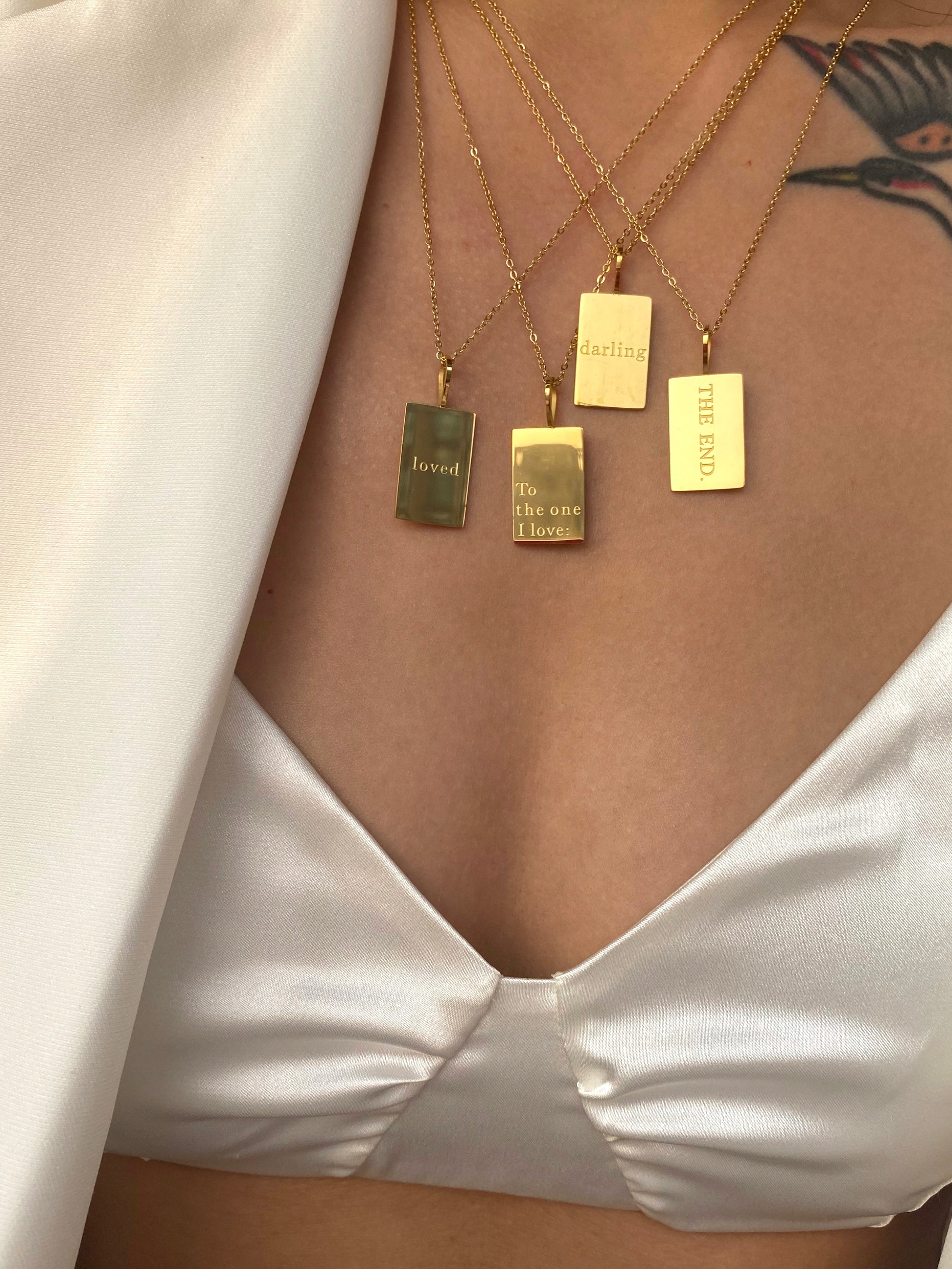 Engraved Sweet Word & Phrase Necklace Waterproof