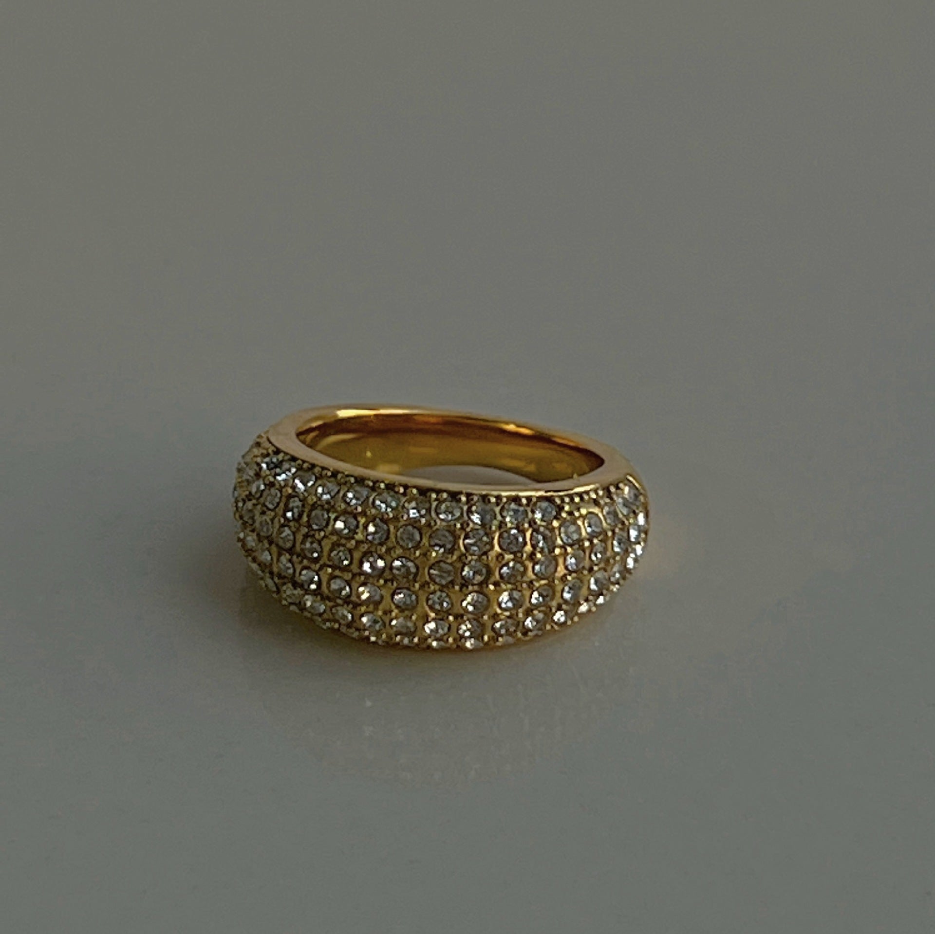 Vasiliki Paved CZ Dome Ring 18K Gold