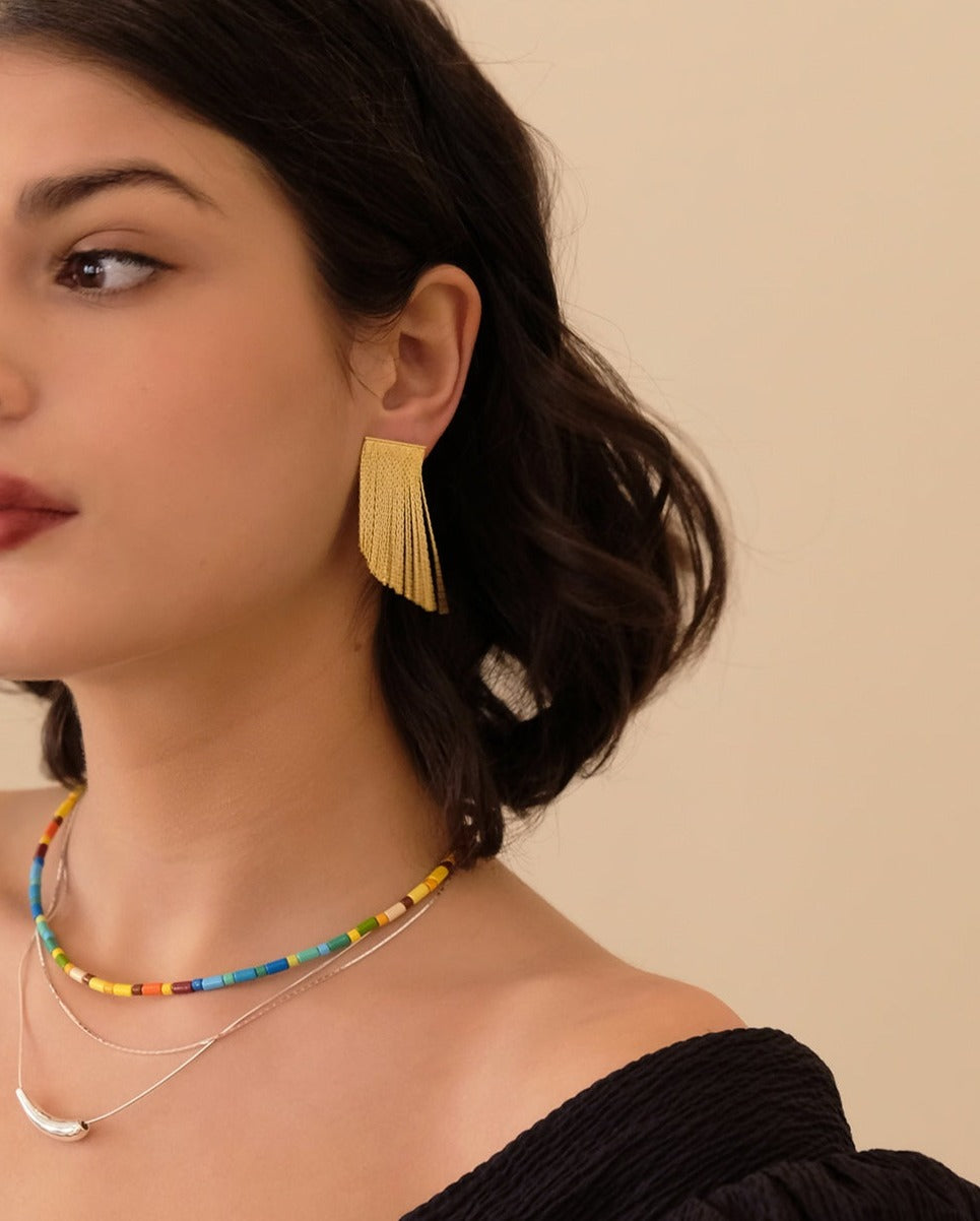 Giorgia Waterfall 18K Gold Tassel Fringe Earrings