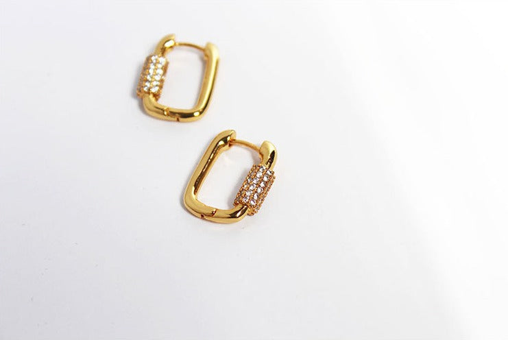 Despoina Dainty Square Hoops with CZs