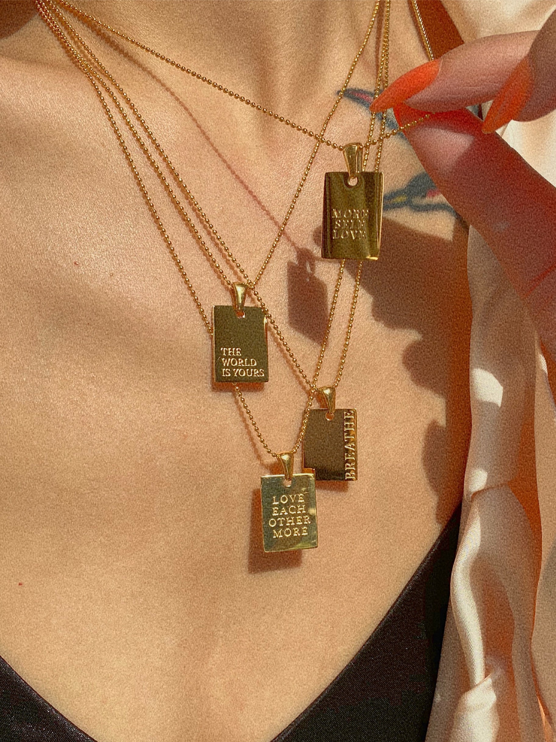 Engraved Inspiring Quote Necklace Empowerment Necklace Waterproof