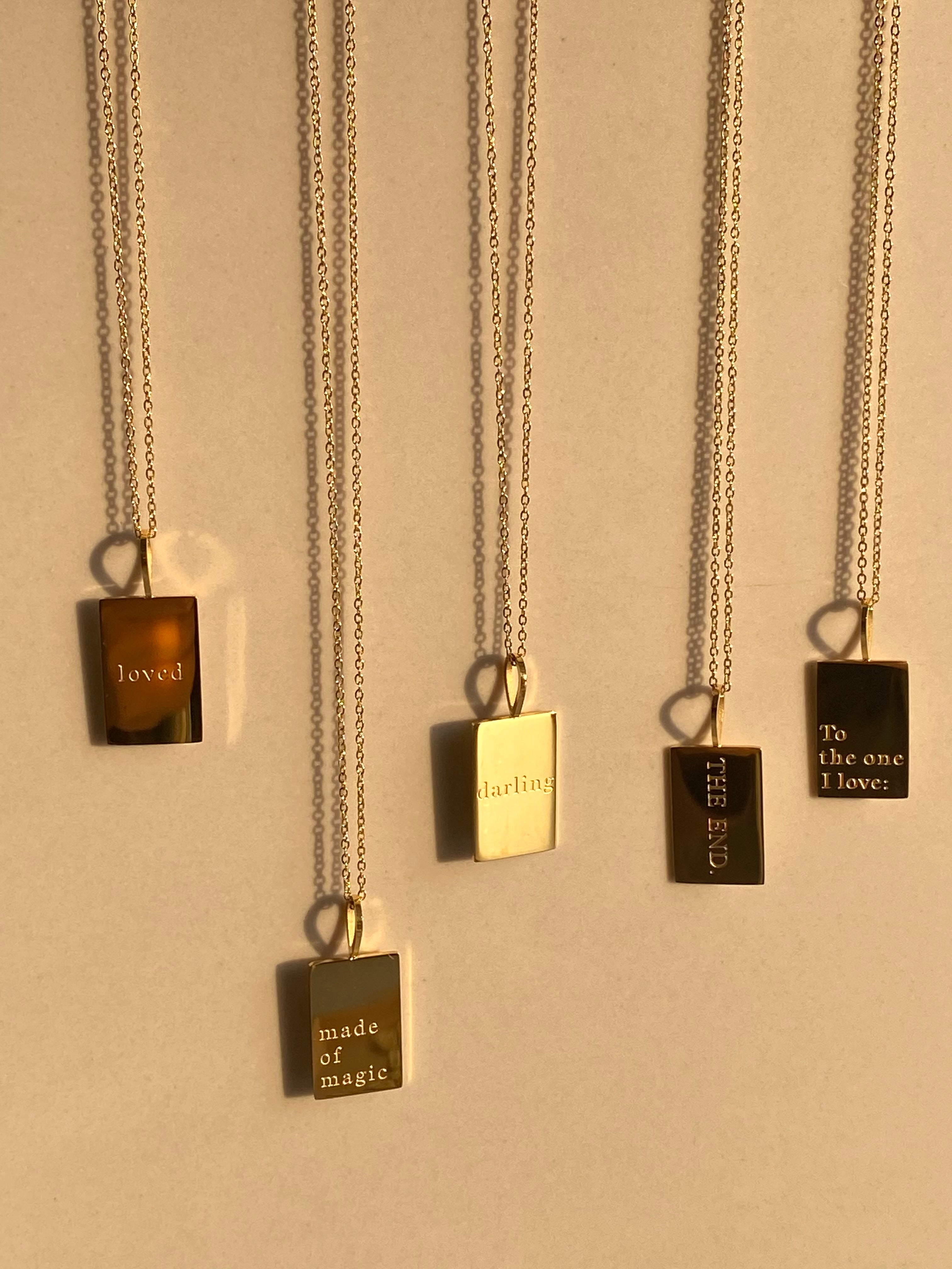 Engraved Sweet Word & Phrase Necklace Waterproof