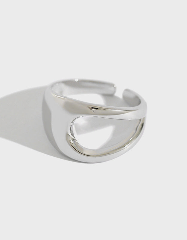 Geometric Ring Round Ring Silver Stacking Ring Silver Artisan Ring
