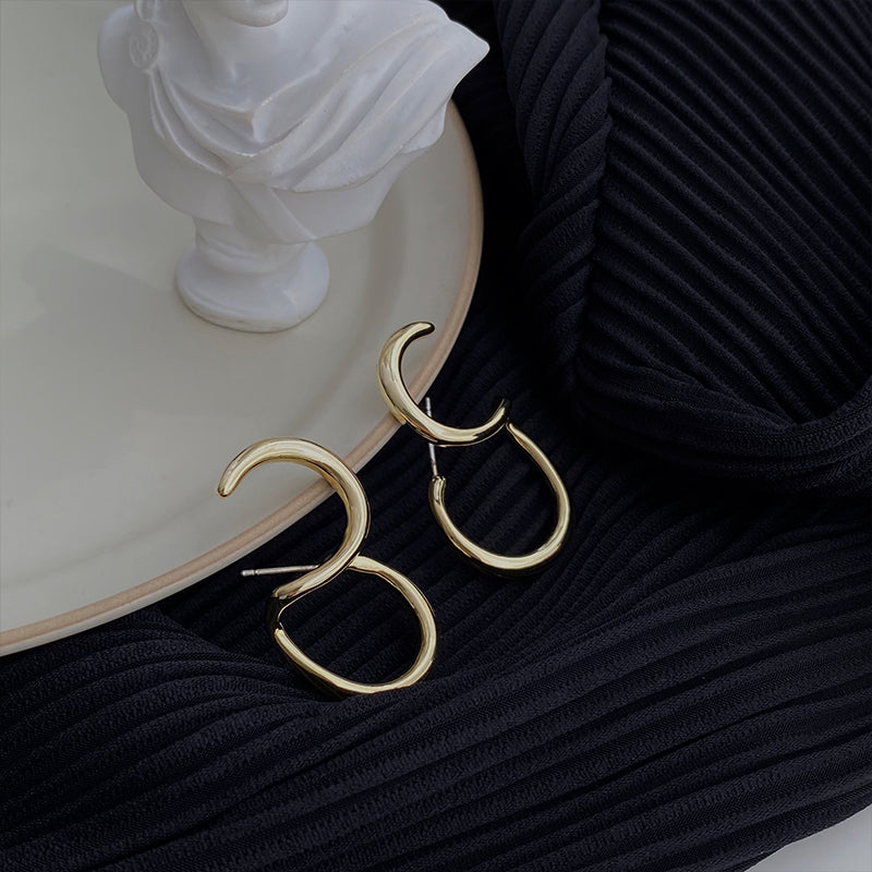 Double Stacking Earrings, Minimalist Gold Statement Earrings, Silver Wrap Earrings