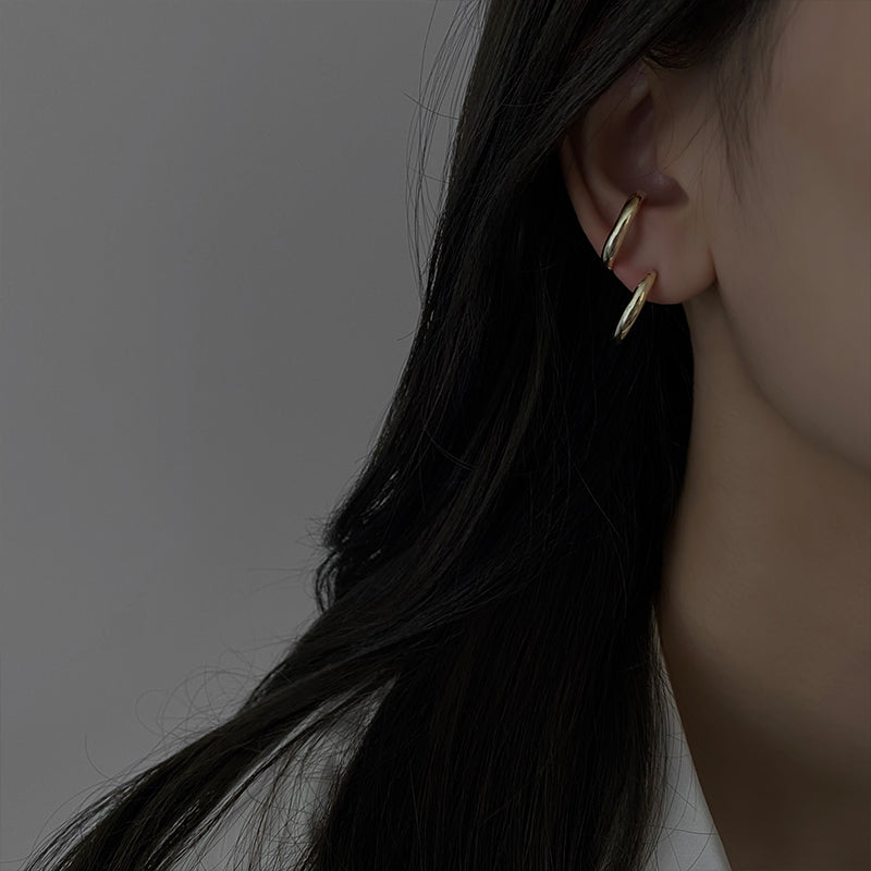 Double Stacking Earrings, Minimalist Gold Statement Earrings, Silver Wrap Earrings