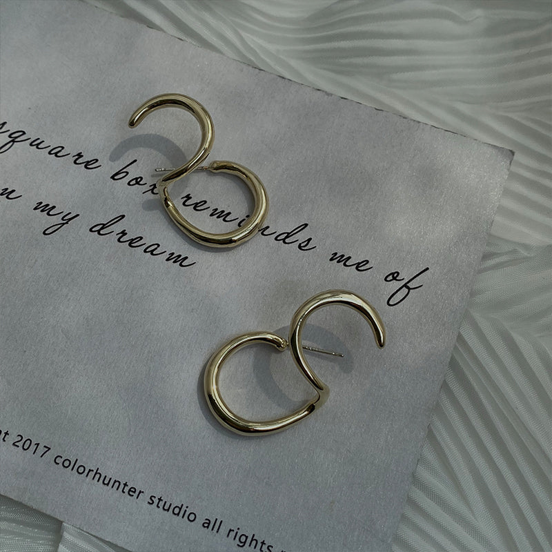 Double Stacking Earrings, Minimalist Gold Statement Earrings, Silver Wrap Earrings